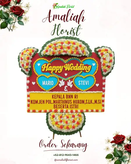 Papan Bunga Pernikahan Sribit